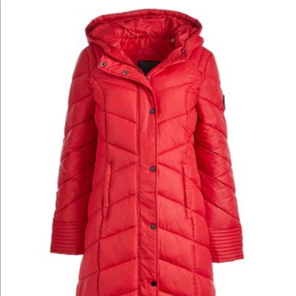 Steve Madden Red Cire Puffer Coat - Women & Plus